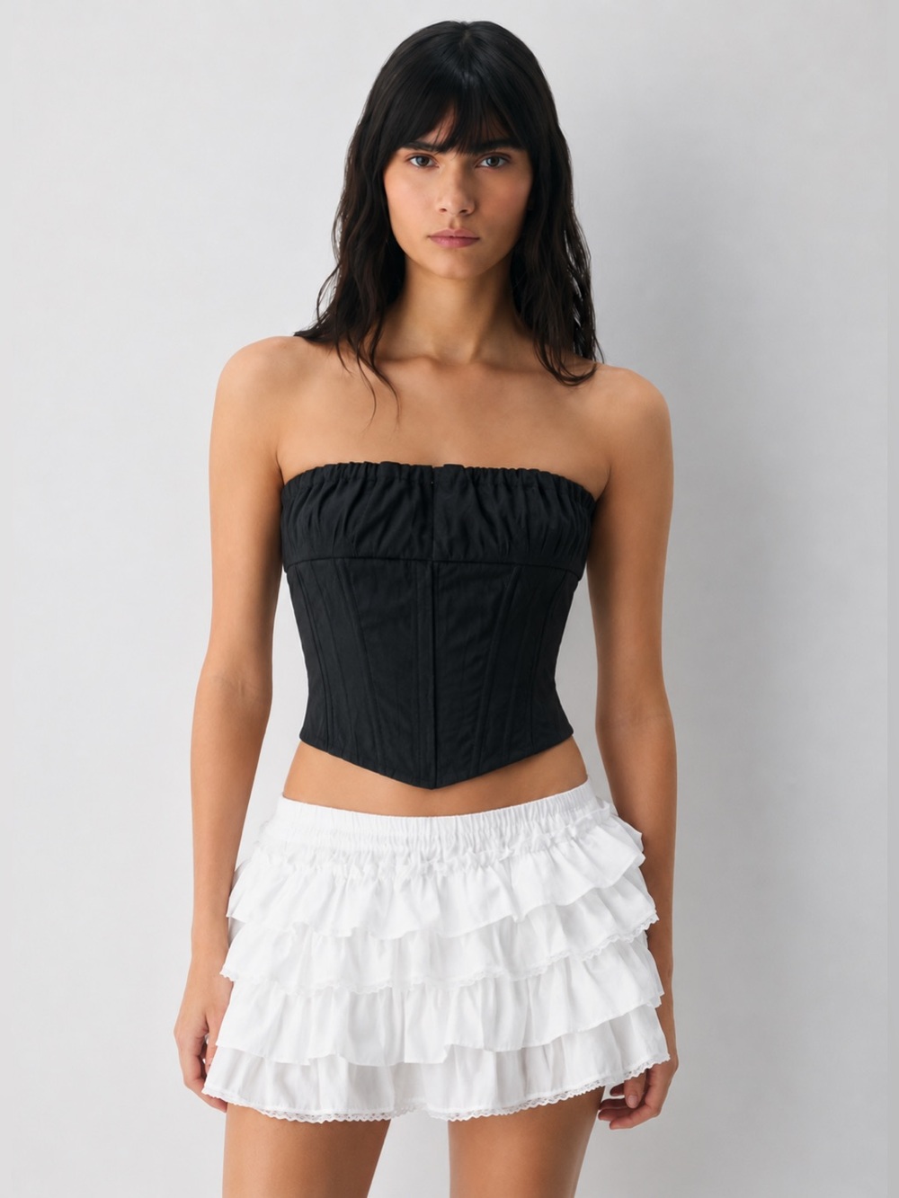 Princess Polly Ivy Black Bustier Corset Top Size US 0 NWOT Strapless